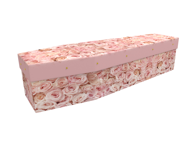Cardboard Coffin Pink Roses 3889 Greenfield Coffins
