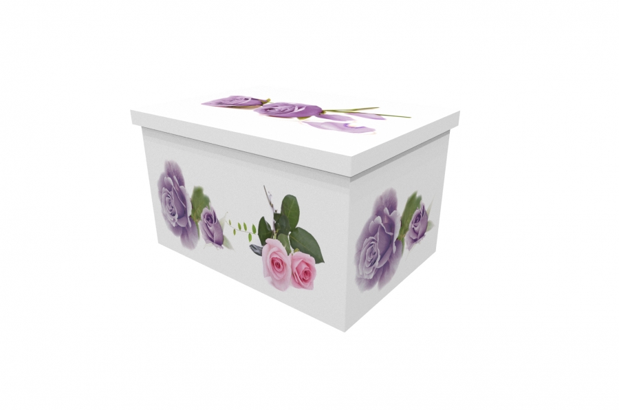 Cardboard Ash Casket - Roses 2 - 3832a