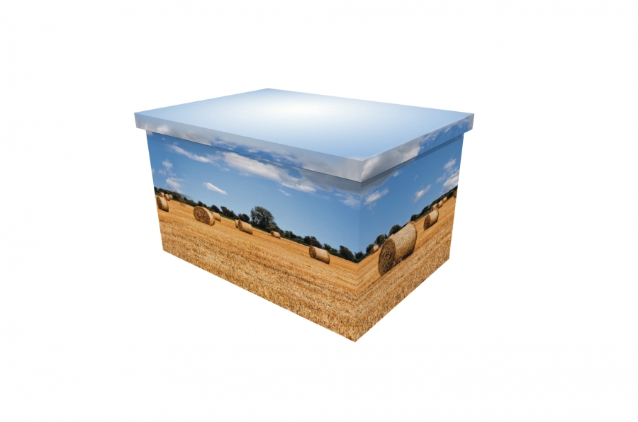 Cardboard Ash Casket - Straw Bales - 3833a