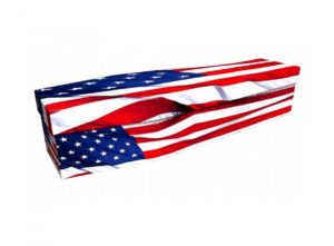 Cardboard coffin - American flag - 3654