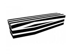 Cardboard coffin - Black and white pinstripe - 3719