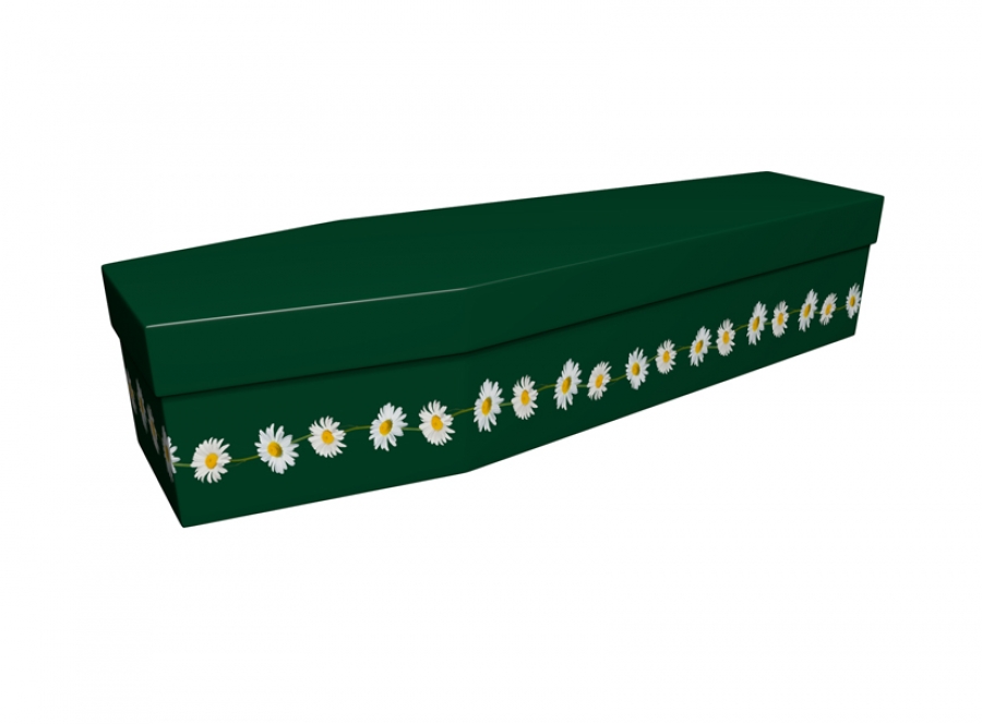 Cardboard coffin - British Green Daisy Chain - 3875