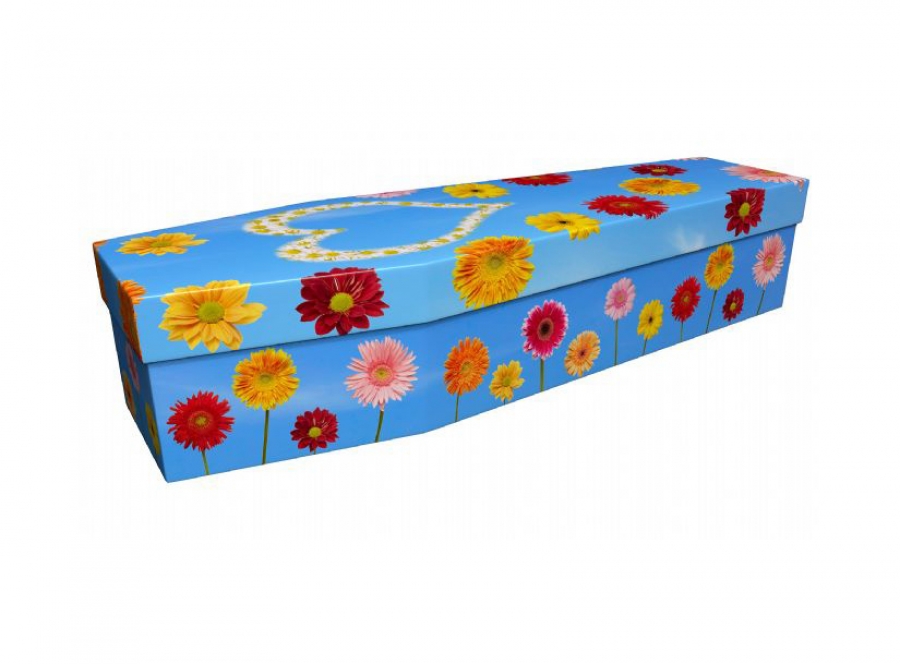 Cardboard coffin - Floral colour - 3974