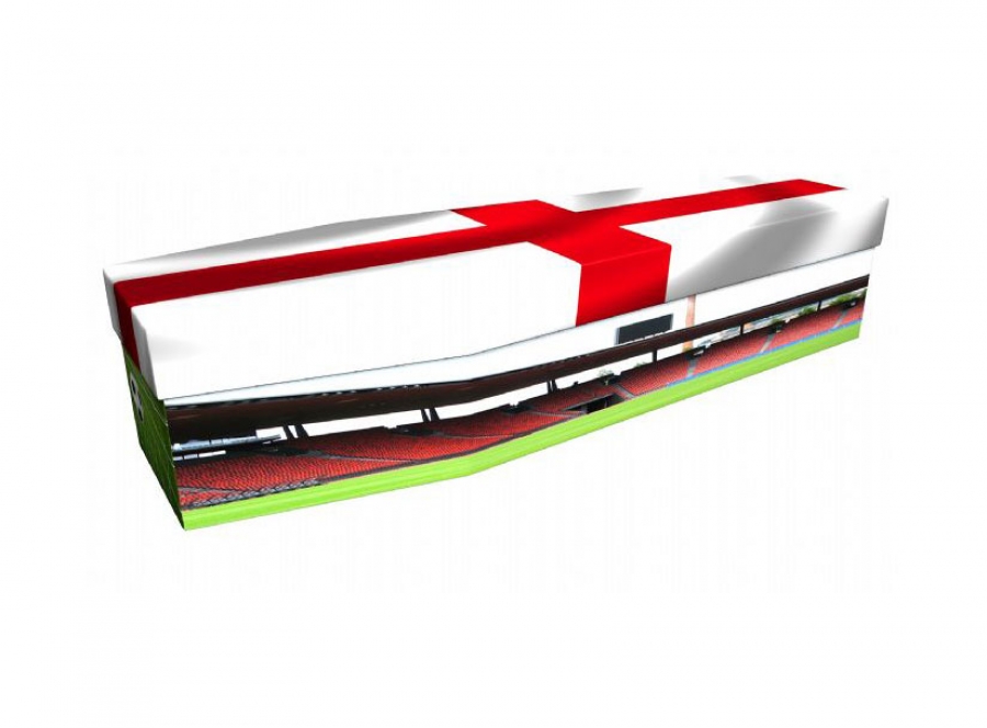 Cardboard coffin - Football with England flag - 3757