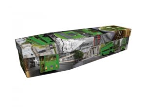 Cardboard coffin - Green Routemaster Bus - 3723