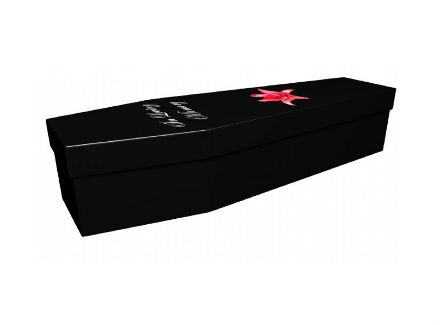 Cardboard coffin - In loving memory on black - 3766
