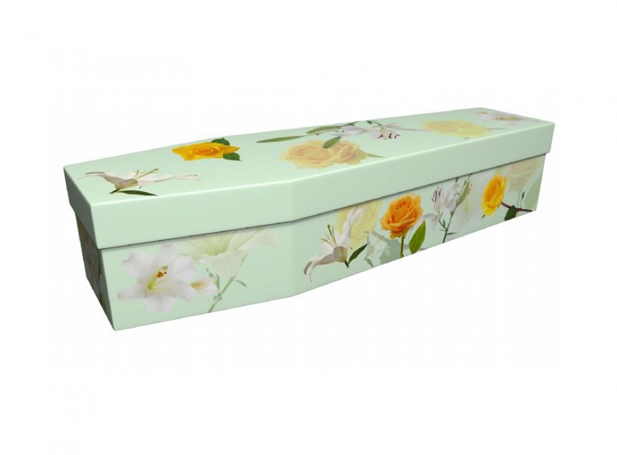 Cardboard coffin - Lily and rose - 3636