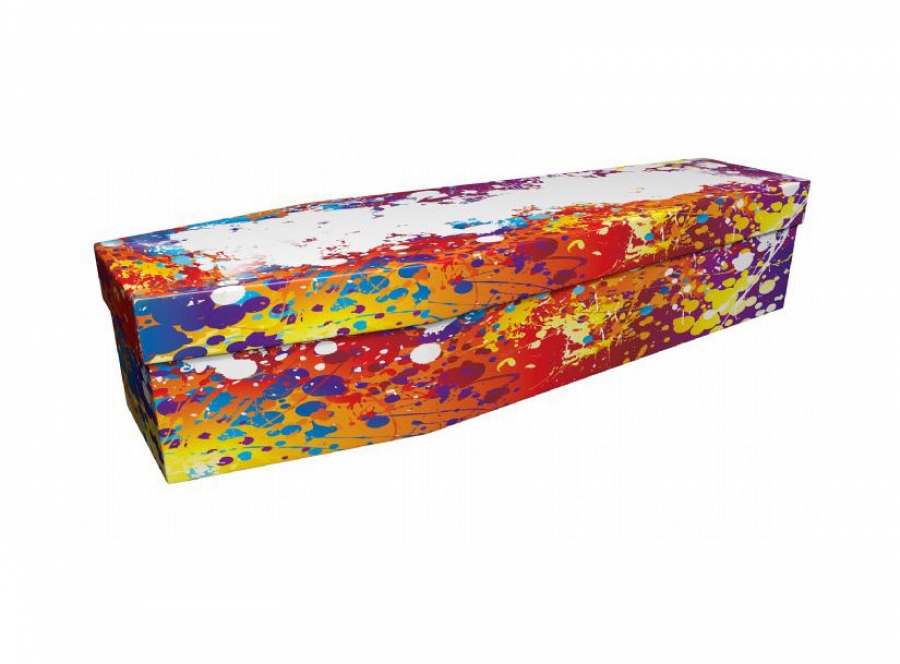 Cardboard coffin - Paint splatters - 3729