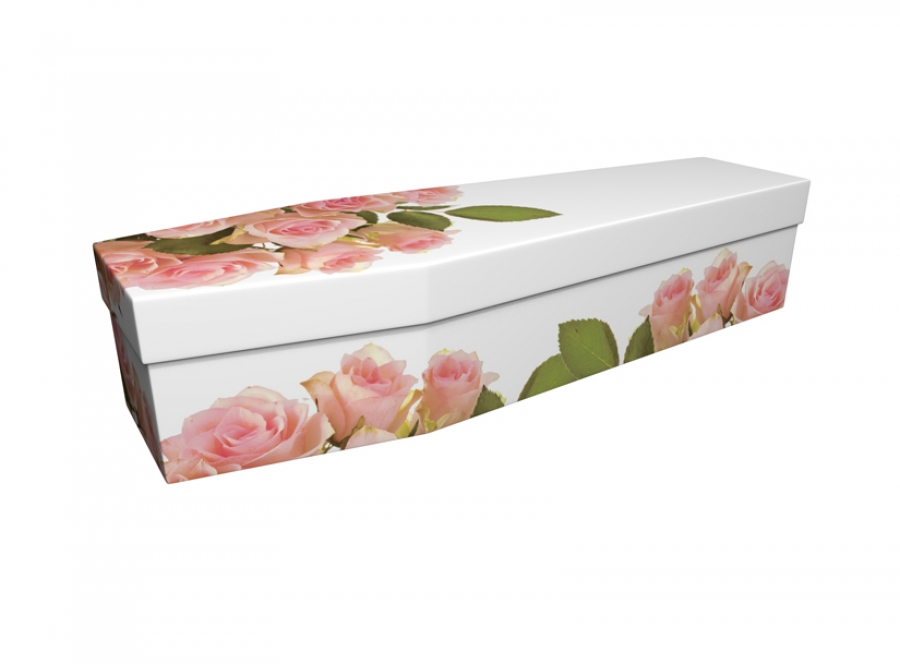 Cardboard Coffin - Pink Rose - 3594