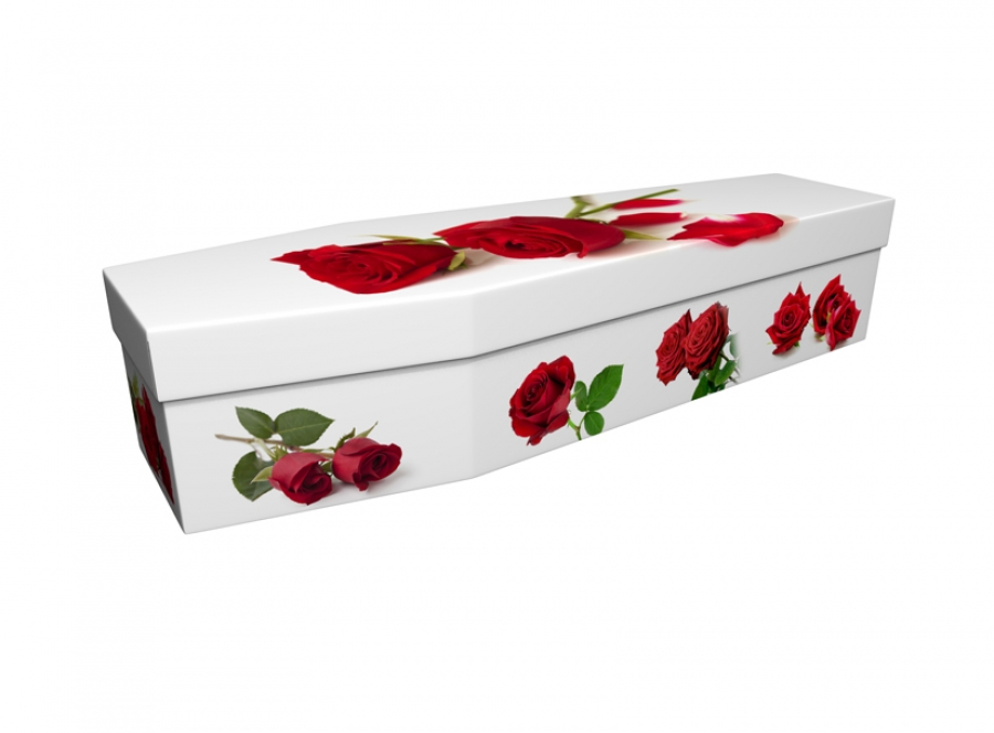 Cardboard coffin - Red Roses - 3866
