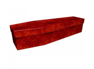 Cardboard coffin - Red texture effect - 3787