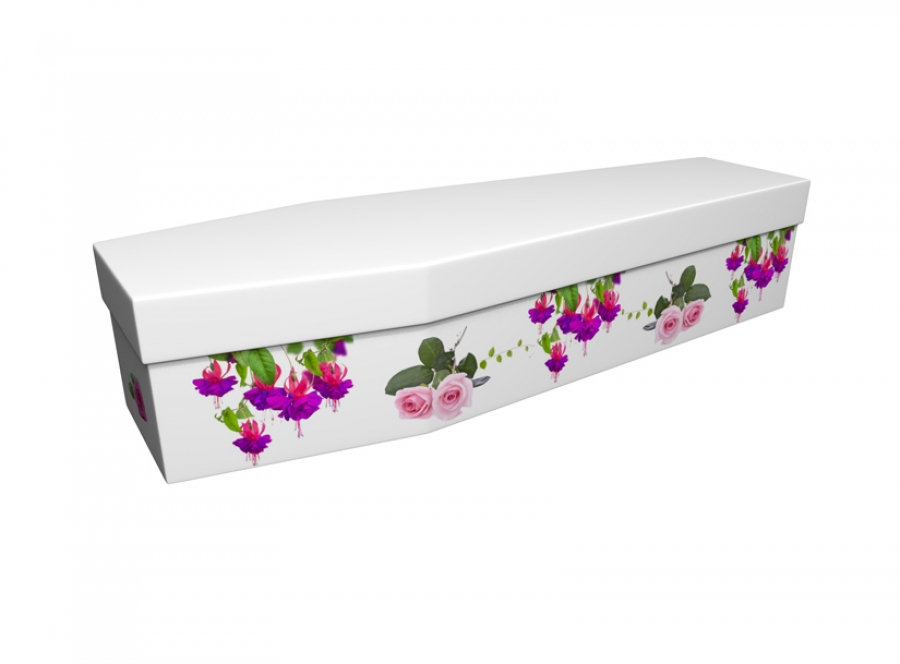 Cardboard coffin - Rose & Fuchsias - 3869