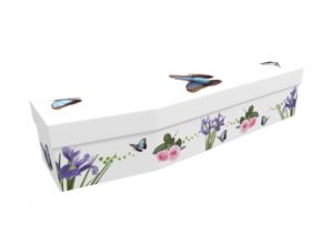 Cardboard coffin - Rose Iris & Butterflies - 3580