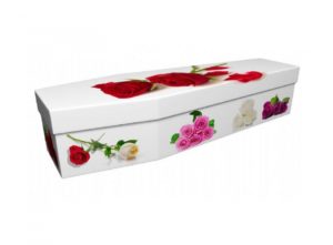 Cardboard coffin - Roses - 3800