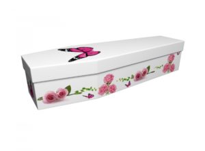 Cardboard coffin - Roses & Butterflies - 3722