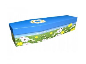 Cardboard coffin - Summer scene with daisy chain - 3834