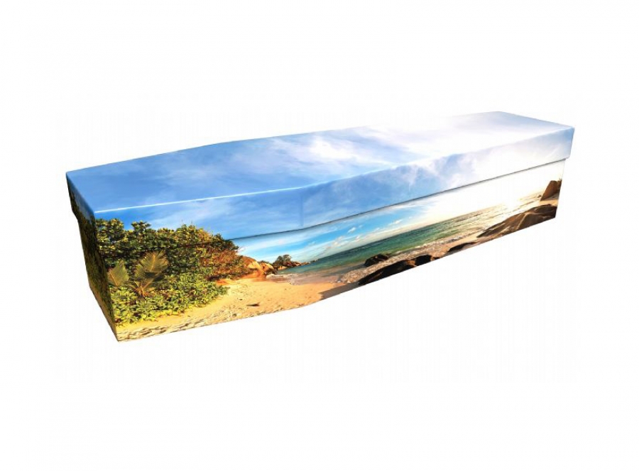 Cardboard coffin - Tropical beach - 3816
