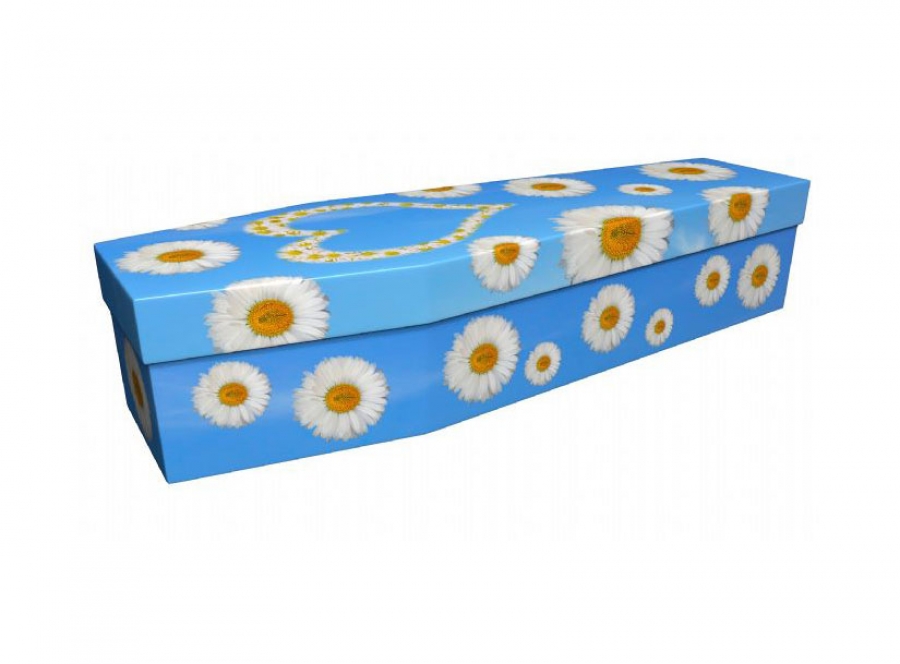 Cardboard coffin - White daisy - 3917