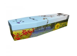 Cardboard coffin - Wild Flowers & Birds - 3721