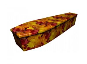 Wooden coffin - Autumn leaves - 4068