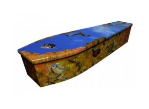 Wooden coffin - Birds of Britain autumn - 4070