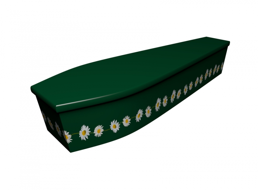 Wooden coffin - British Green Daisy - 4164