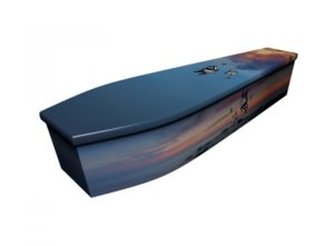 Wooden coffin - Butterfly Sunset - 4167