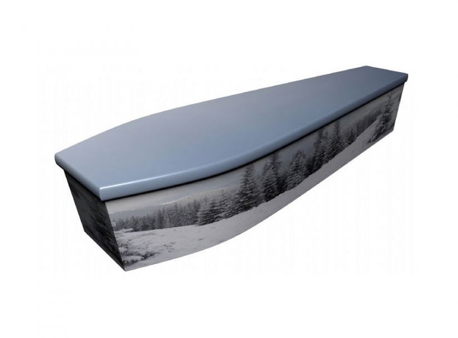 Wooden coffin - Christmas winter scene - 4075