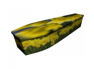 Wooden coffin - Daffodils 1 - 4141