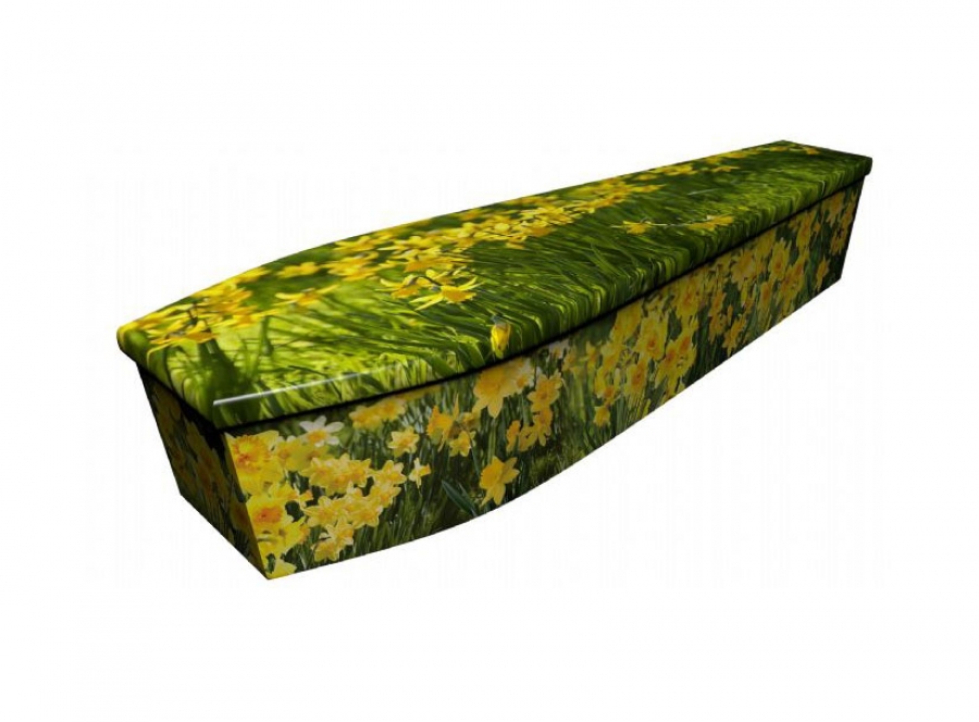 Wooden coffin - Daffodils 2 - 4142