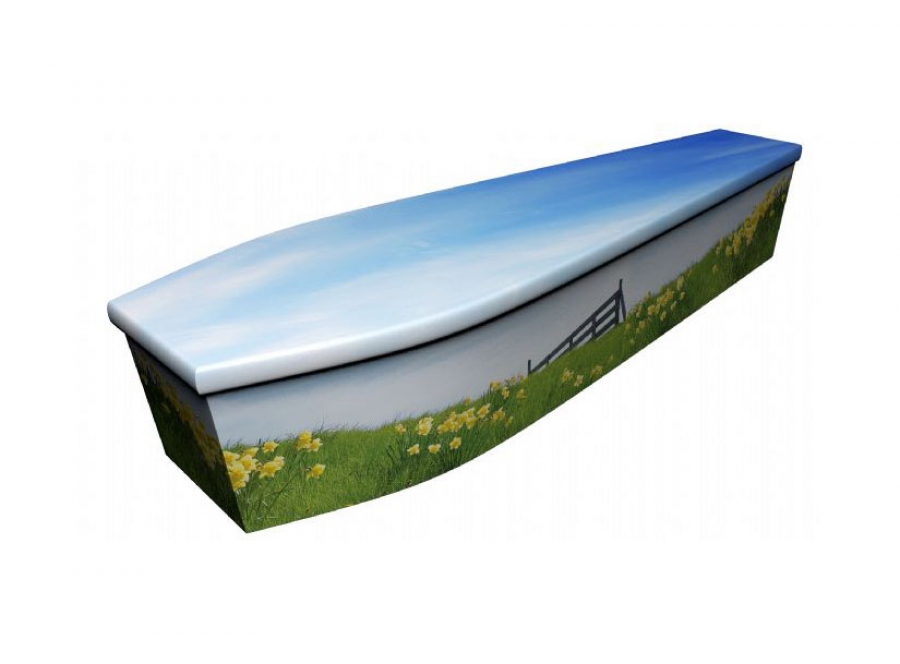 Wooden coffin - Daffodils - 4077