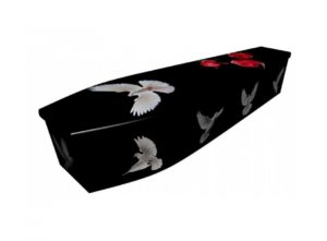 Wooden coffin - Doves - 4038