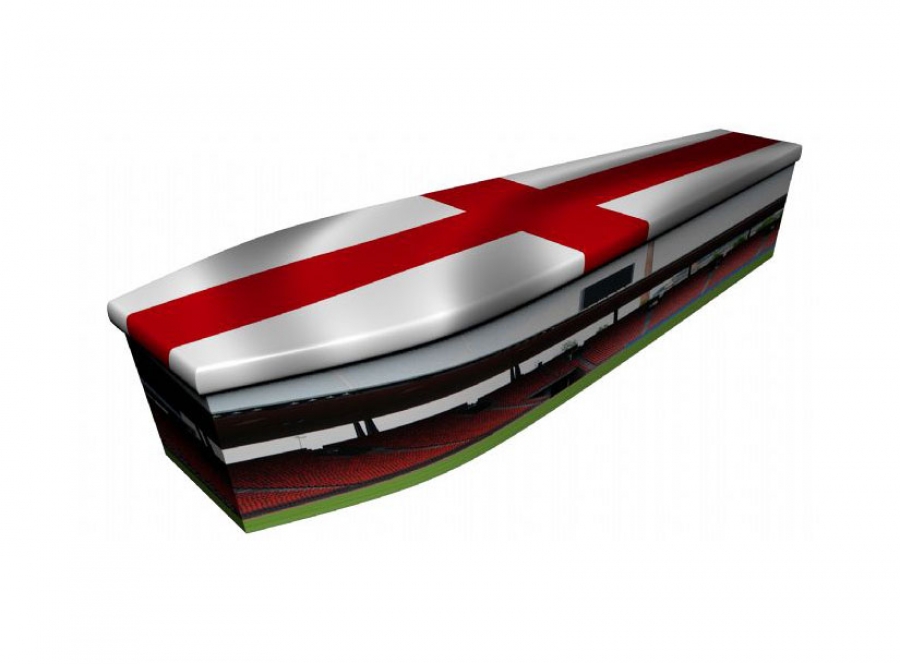 Wooden coffin - Football with England flag - 4051