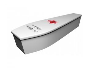 Wooden coffin - In loving memory on white - 4091