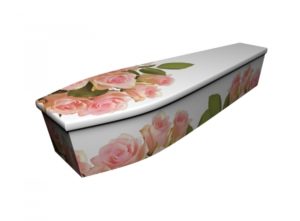 Wooden coffin - Pink Rose - 4256