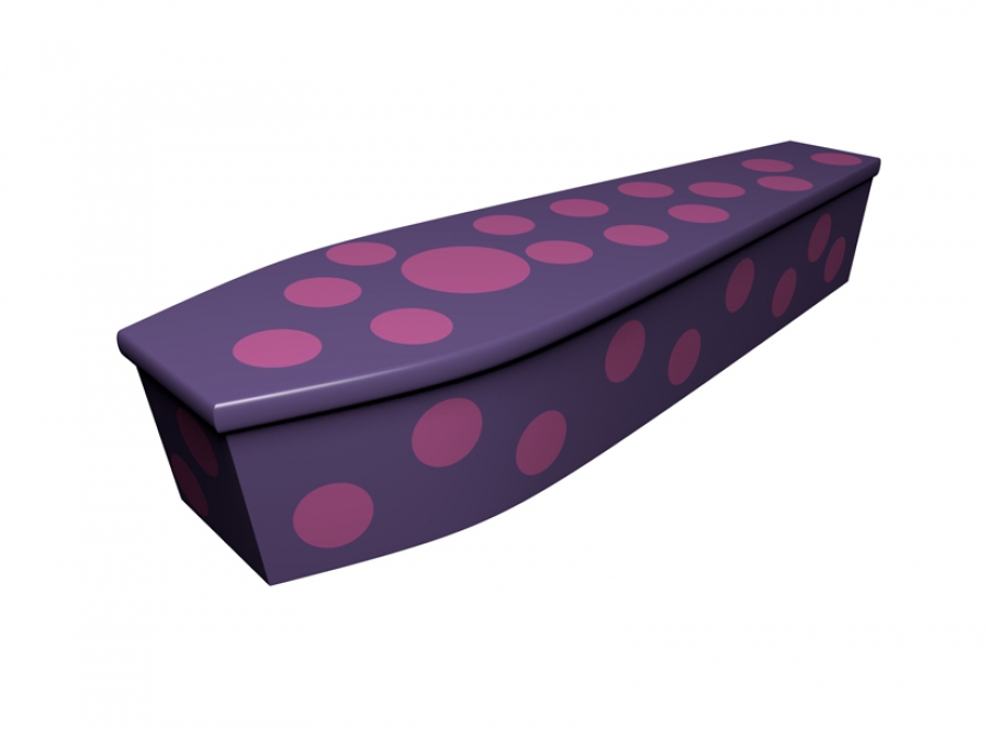 Wooden coffin - Purple & Pink Spots - 4221