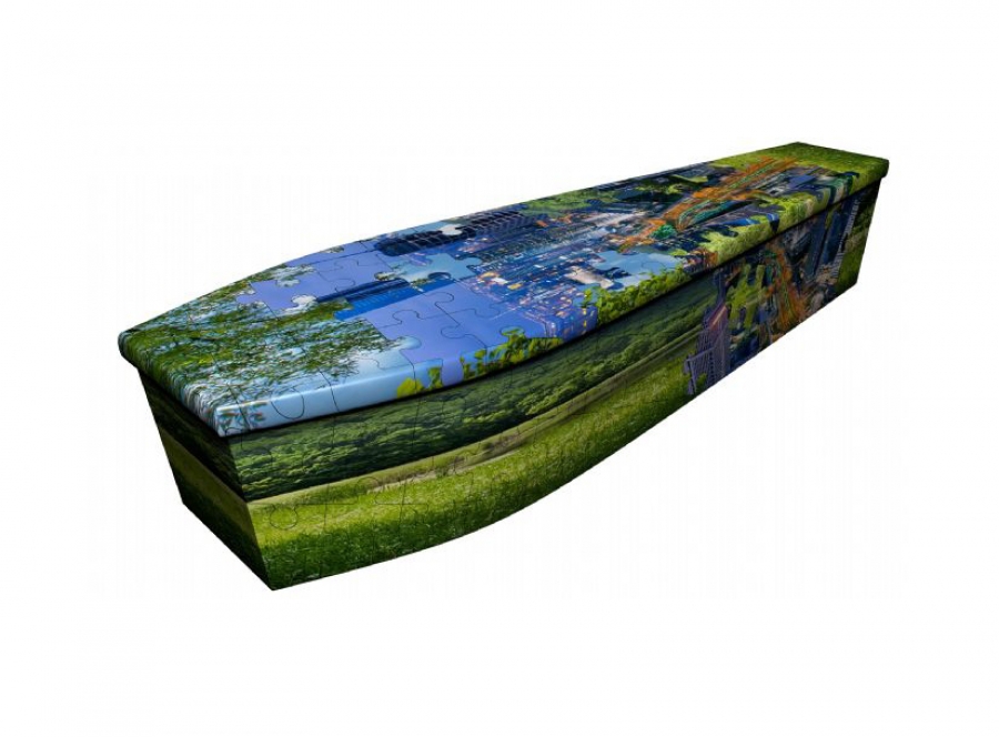 Wooden coffin - Puzzle Landscape - 4107