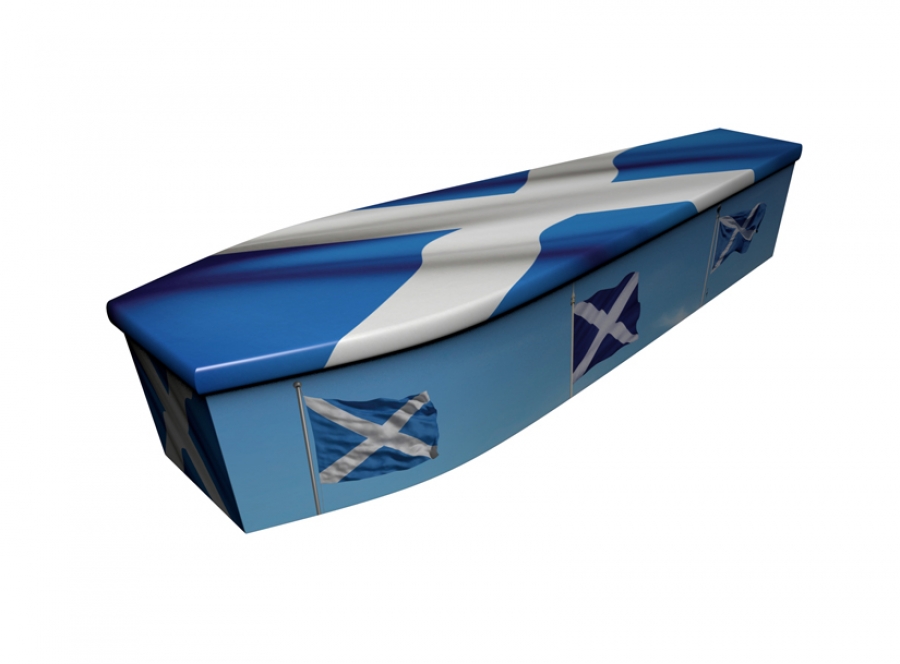 Wooden coffin - Scottish Flag - 4235