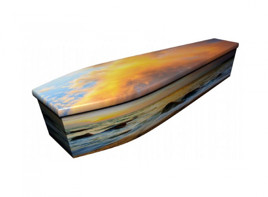 Wooden coffin - Seaside sunset - 4046