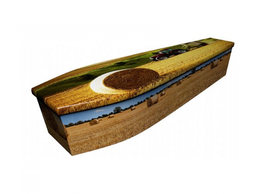 Wooden coffin - Straw bales - 4126