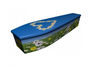 Wooden coffin - Summer scene with daisy chain - 4128