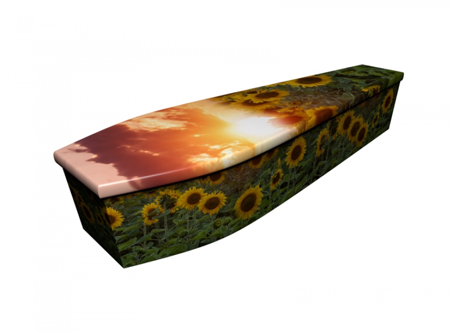 Wooden coffin - Sunflower Sunset - 4244