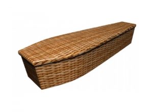 Wooden coffin - Wicker effect - 4135