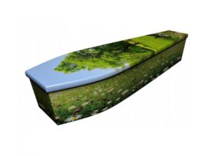 Wooden coffin - Wild flower meadow - 4136