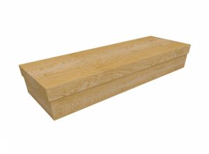 Cardboard coffin - Light Oak SQ Casket - 3714