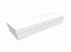 Cardboard coffin - Lily White SQ Casket - 3697