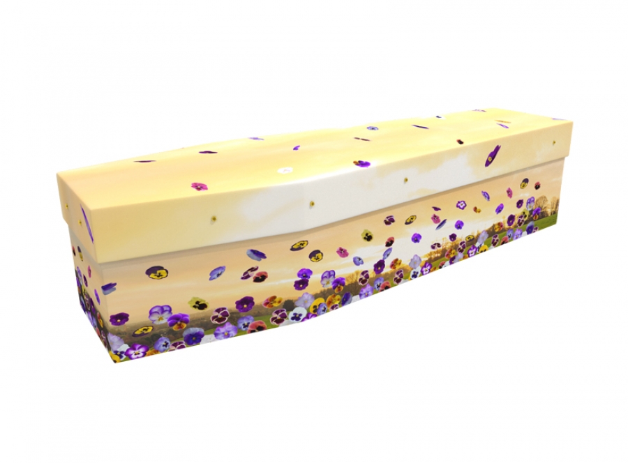 Cardboard coffin - Pansy Flowers - 3509