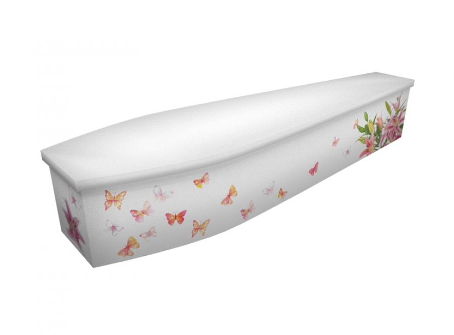 Wooden coffin - Stargazer Lily - 4296