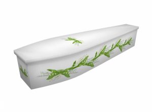 Wooden coffin - Watercolour Lily - 4301