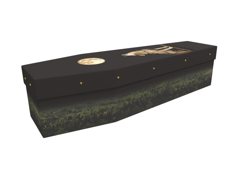 Howling moon picture cardboard coffin